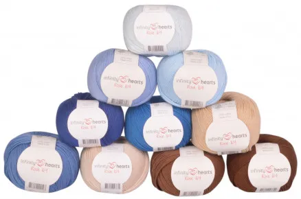 Infinity Hearts Rose 8/4 Garnpakke 16 Brun og Blå nuancer - 10 stk - Garnpakke 16 Brun og Blå nuancer